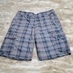 EUC plaid cargo OP shorts